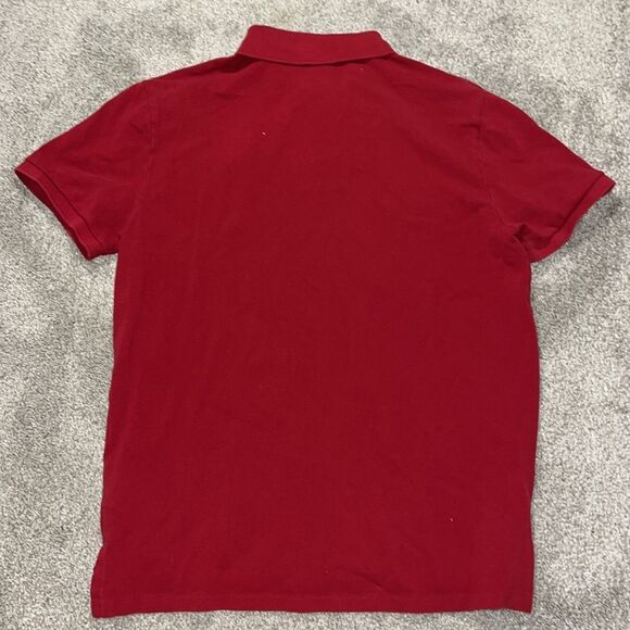 Red Gold Big Pony Polo Ralph Lauren Golf Polo Tennis Shirt L Custom Slim w/Crest - Picture 6 of 6